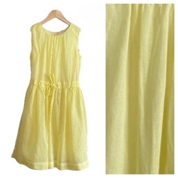 Crewcuts Yelllow Bow Sleeveless Puffy Party Dress - Picture 1 of 14